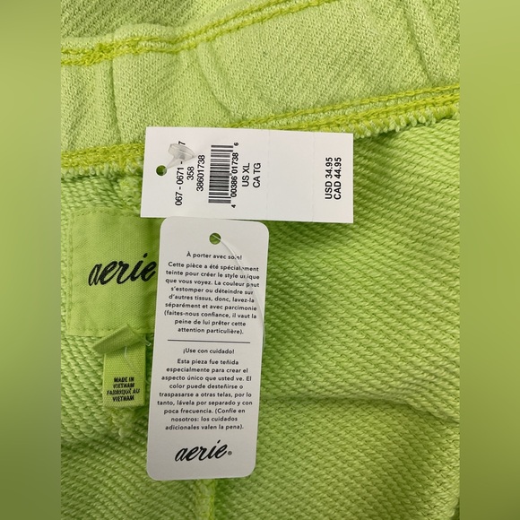 NWT Aerie Bright Lime soft Athletic Shorts - Picture 4 of 5